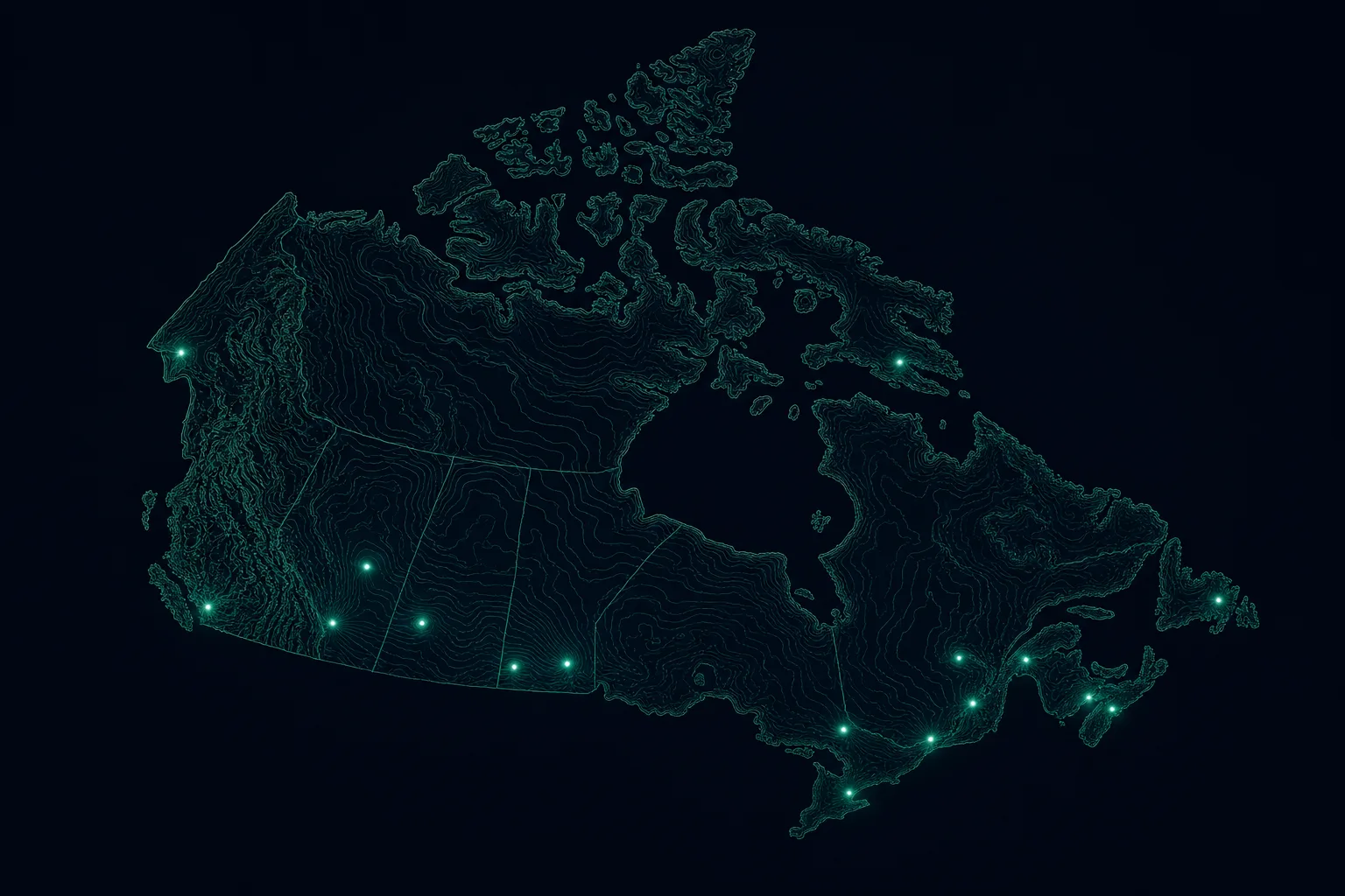 Stylised map of Canada showing provincial betting markets